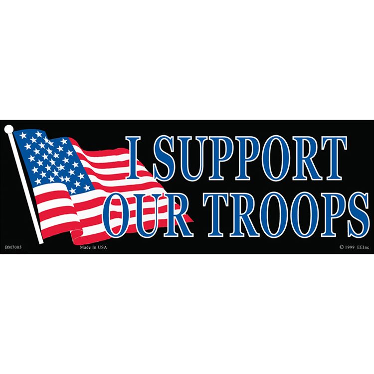 BM7005 Sticker - Support Our Troop - 3.5 x 10 in.