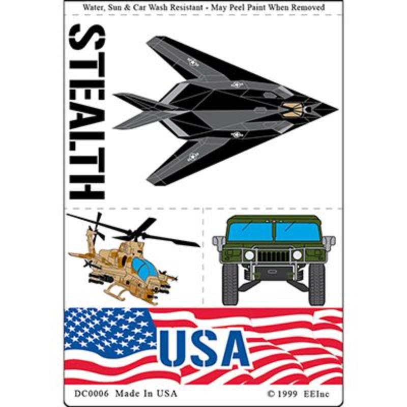 DC0006 Sticker - Military Might - Set of 4 - 2.75 x 4 in.