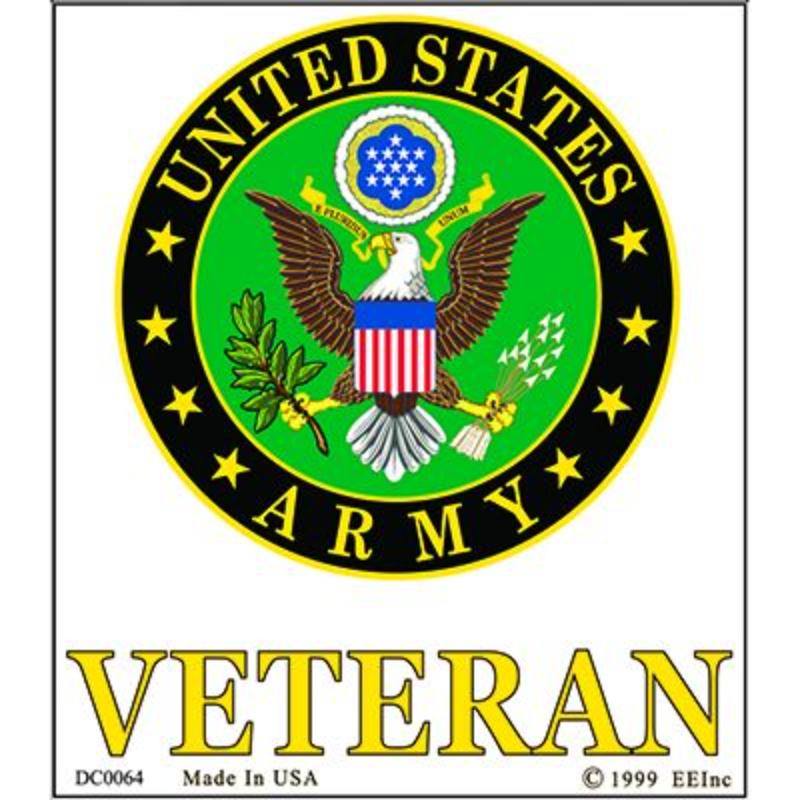 DC0064 Sticker - Army Veteran - 3 x 4.25 in.