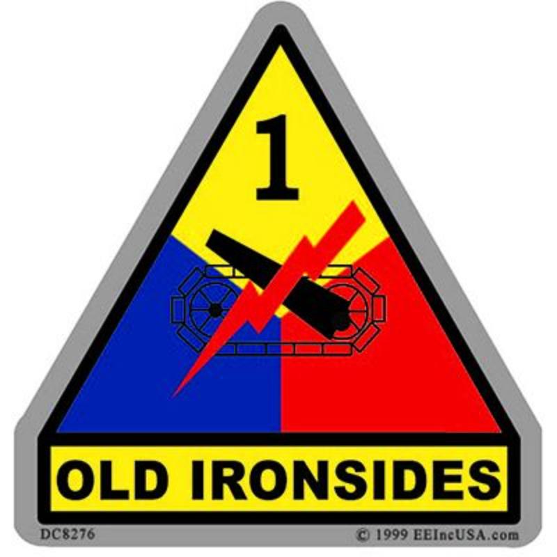 DC8276 Sticker - Army, 1st Armor - 3.25 x 3.5 in.