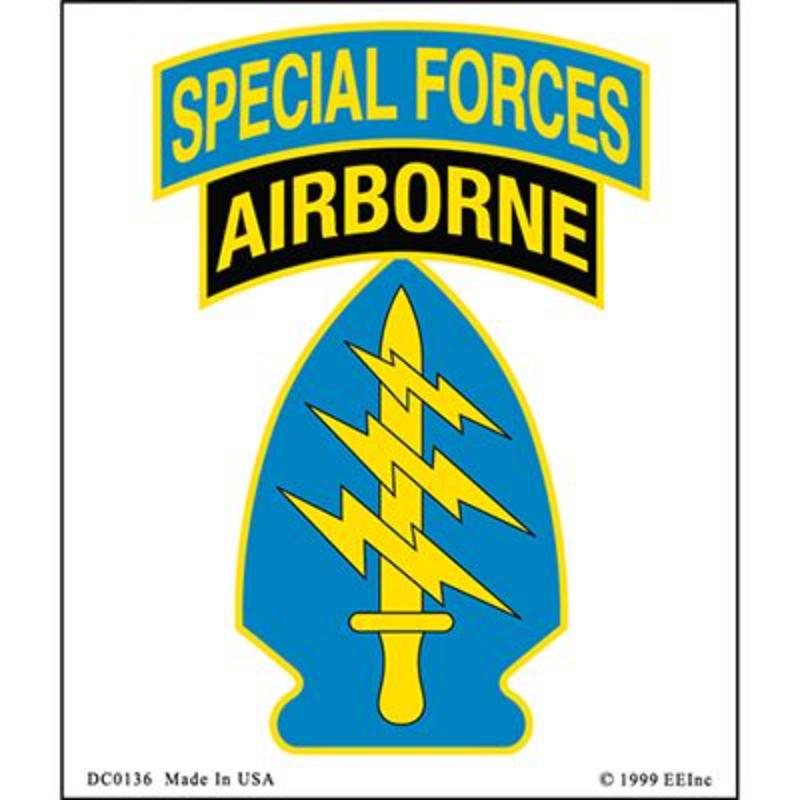 DC0136 Sticker - Special Forces Airborne - 3 x 4.25 in.