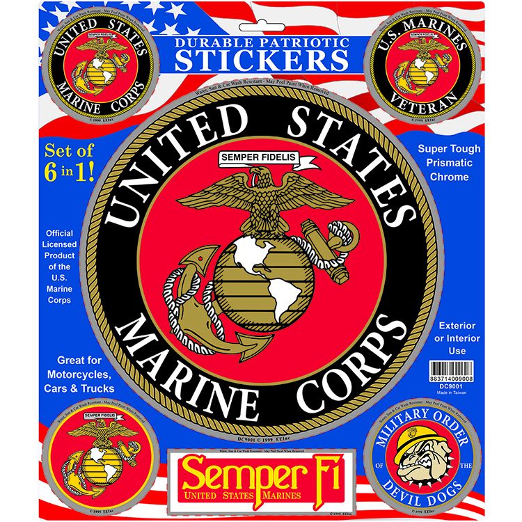 DC9001 Sticker - USMC Logo Pack - Set of 6