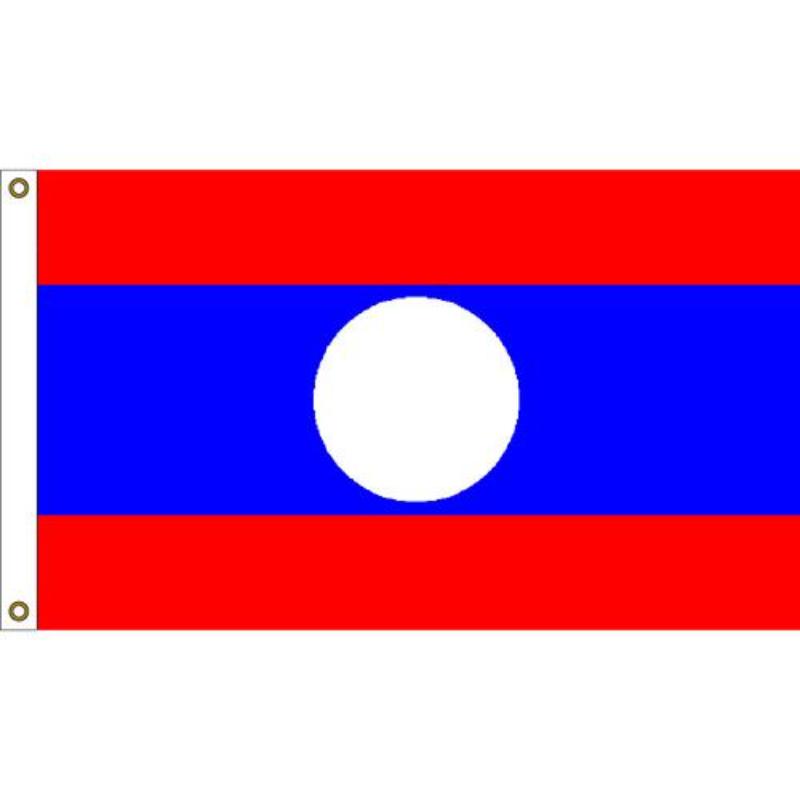 F1205 Flag - Laos - 3 x 5 ft.