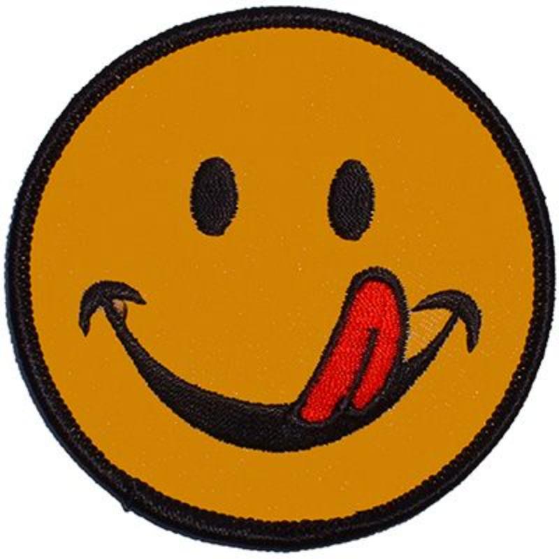 Smiley Face Patch - Yellow - 3 in. - Durable Embroidered Design