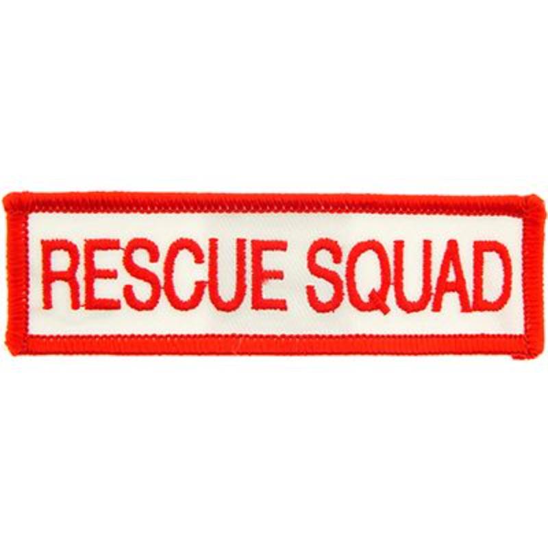 PM3402 Patch - Fire, Tab, Rescue Squad - Red & White - 4 x 1.25 in.