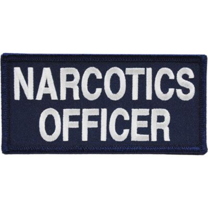 PM4072 Patch - Narcotics Officer Tab, White & Blue - 4.5 x 2.13 in.