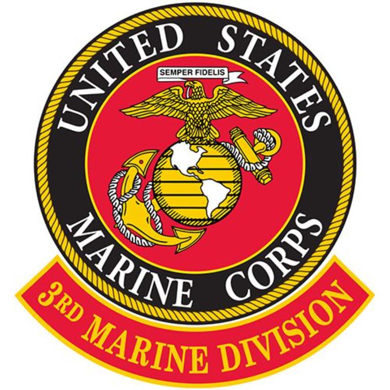 PM9026 Patch - USMC, 3rd Division - 12 in.
