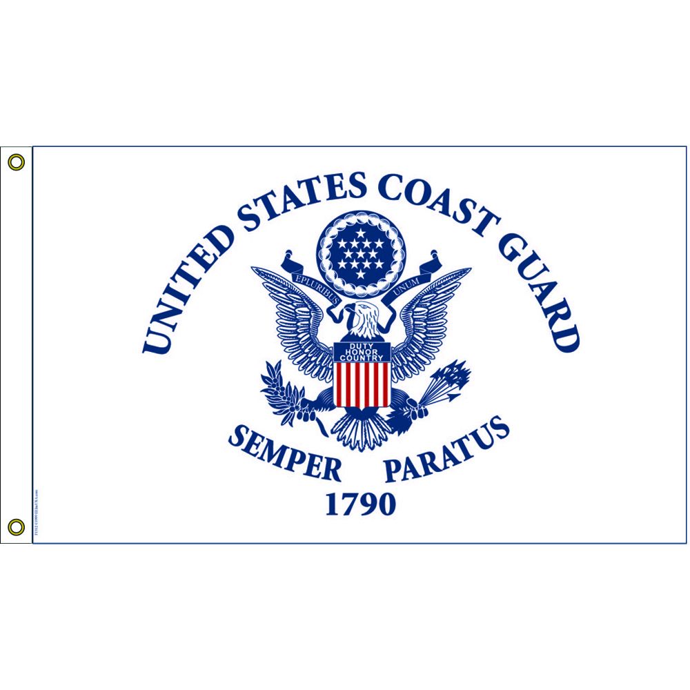 F3202-06 Flag - United States Coast Guard, Nylon-Glow - 4 x 6 ft.