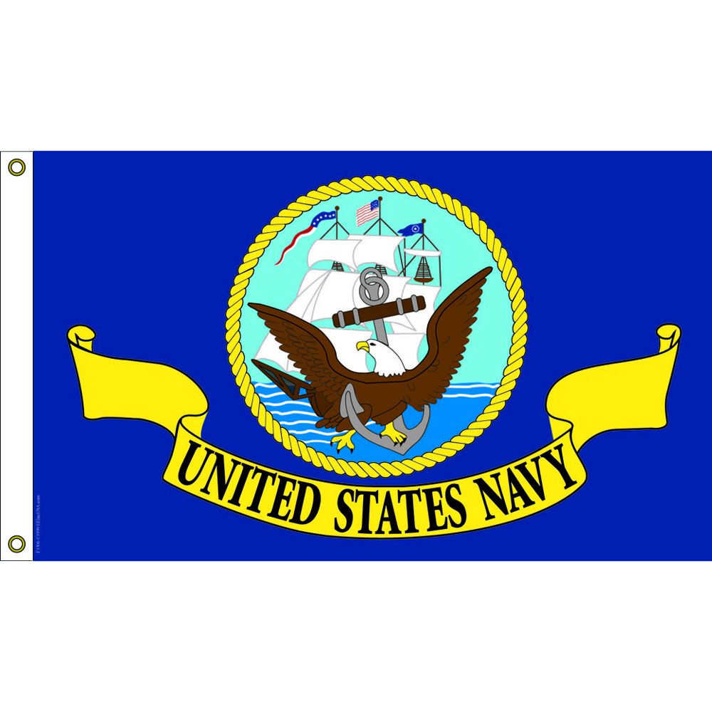 F3206-06 Flag - USN, Nylon-Glow - 4 x 6 ft.