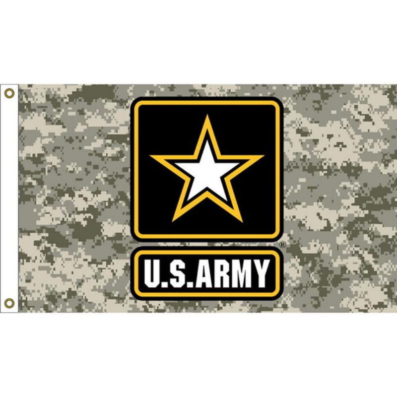 F1896 Flag - Army Logo Camouflage - 3 x 5 ft.