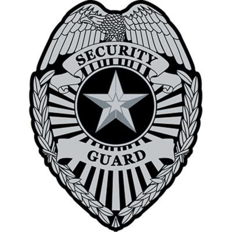 PM4085 Patch - Security Guard - Shield, Silver & Black - 3.75 in.