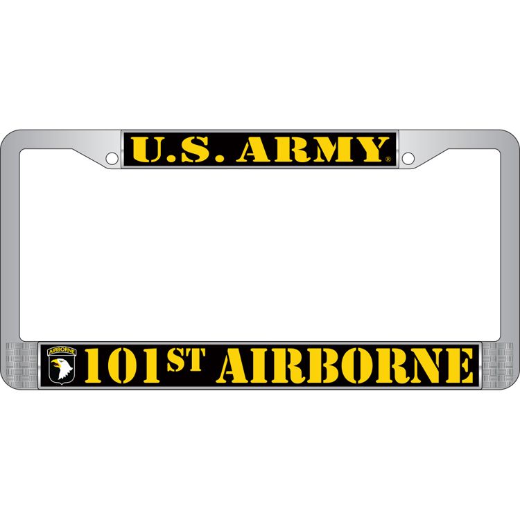 LP3933 Chrome License Plate Frame, Army, 11st - 6 x 12 in.