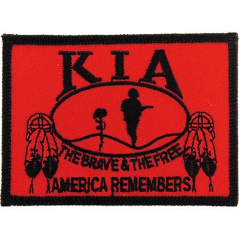 PM3843 Patch - Kia, Honor Flag - Native American, Red - 3.5 x 2.5 in.
