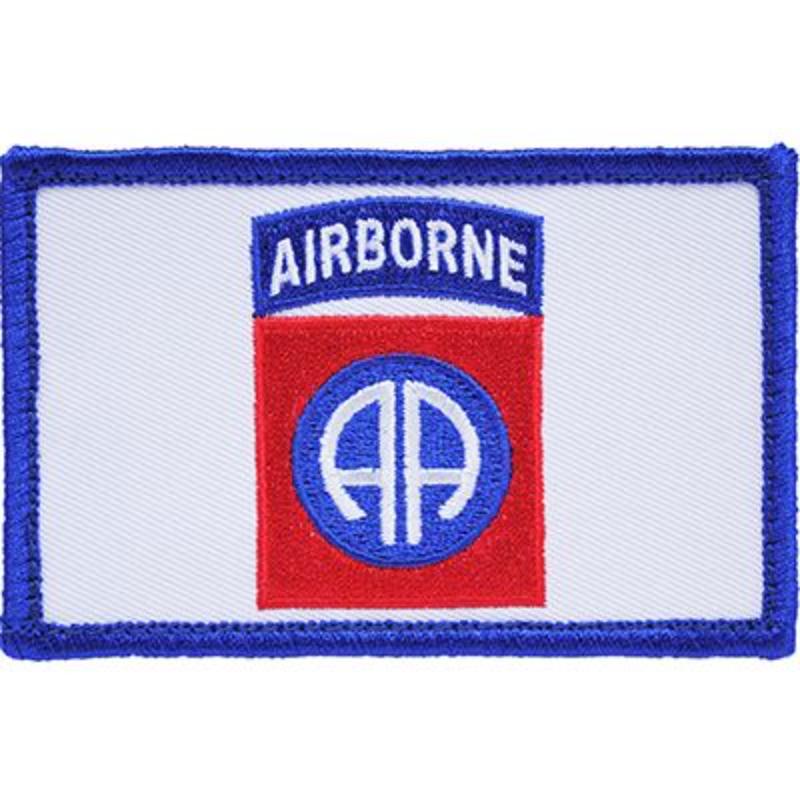 PM3816V Patch - Army, 82nd Airborne Flag - Cloth Hook & Eye - 3.5 x 2.25 in.