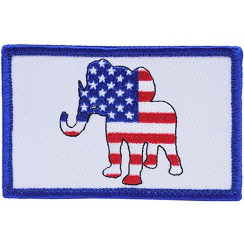 PM3872V Patch - USA, Party, Republican - Cloth Hook & Eye - 3.5 x 2.25 in.