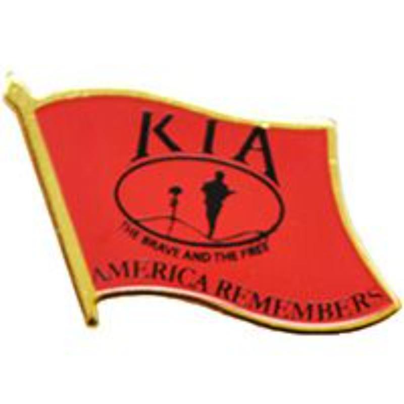 P62618 Pin - Kia, Honor Flag, Red - 1.125 in.