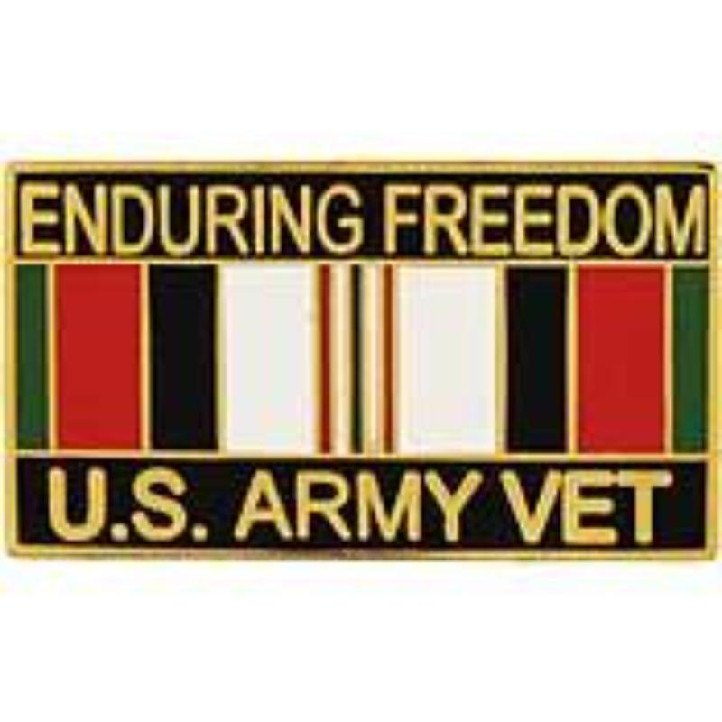 P12270 Pin - Enduring Freedom, Army, Veteran - 1.125 in.