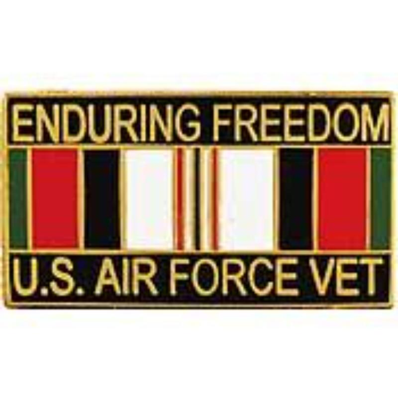 P12273 Pin - Enduring Freedom, USAF, Veteran - 1.125 in.