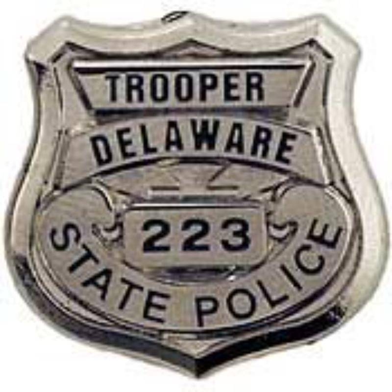 P02608 Pin-Police, decal, Delaware - 1 in.