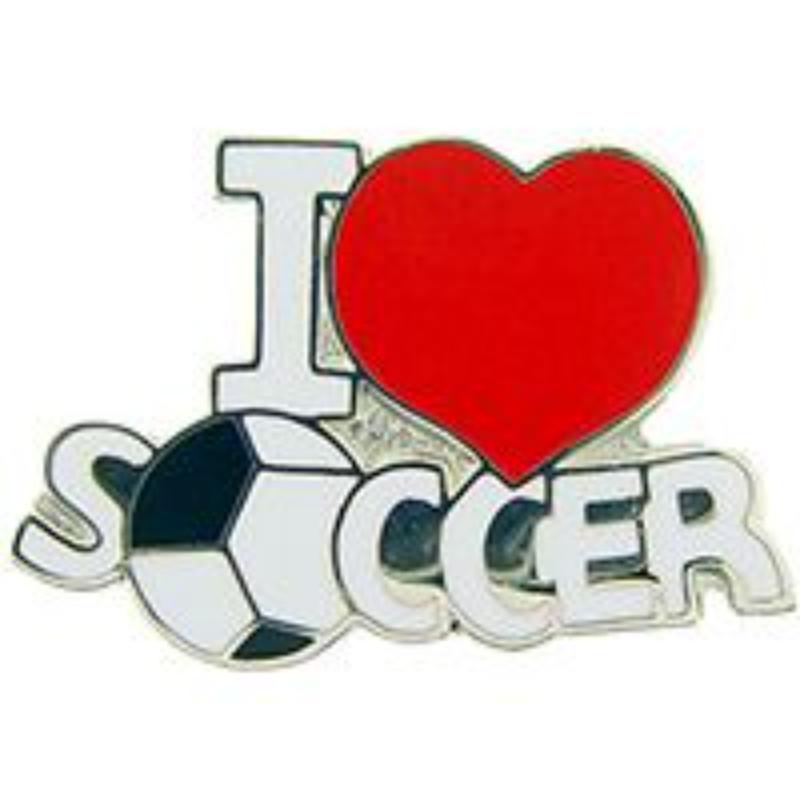P03919 Pin - Soccer, I Love - 1 in.