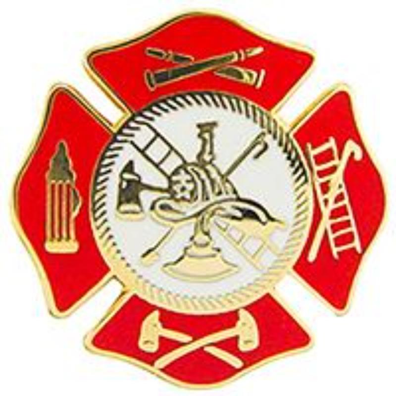 P05249 Pin - Fire Department Axes, Red & White - 0.75 in.