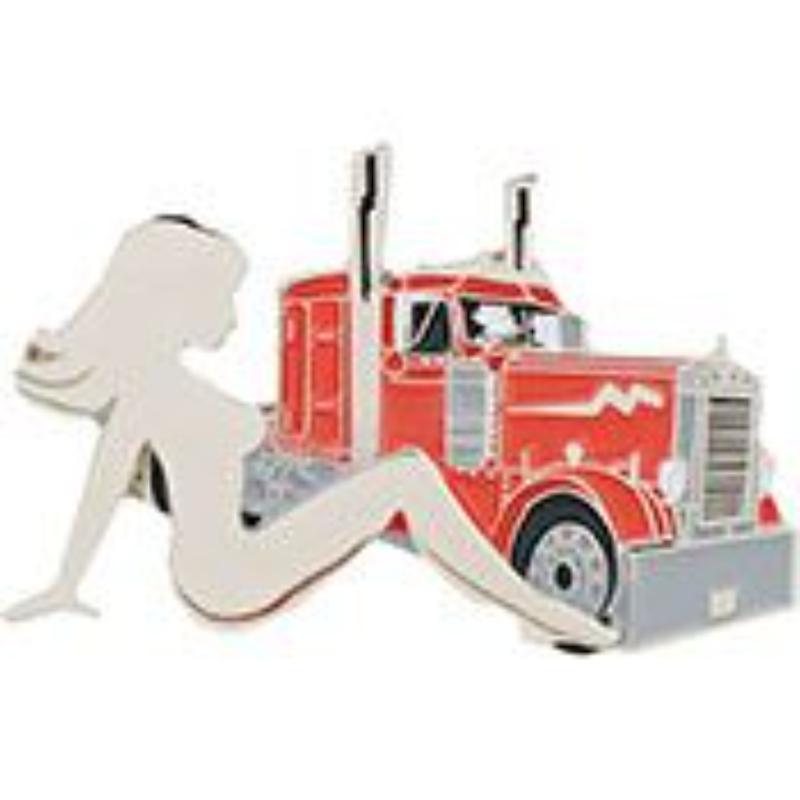 Mudflap Lady & Truck Pin - Multi-Color - 1.63 in. - Durable Design