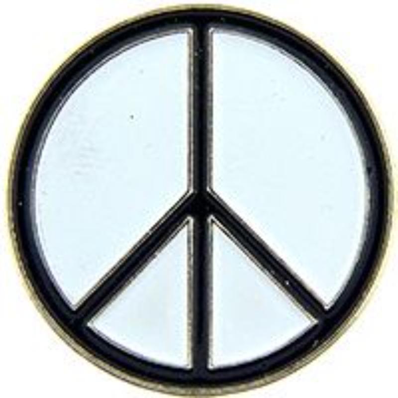 Peace Sign Pin - Black & White - 1 in. - Durable Military Design