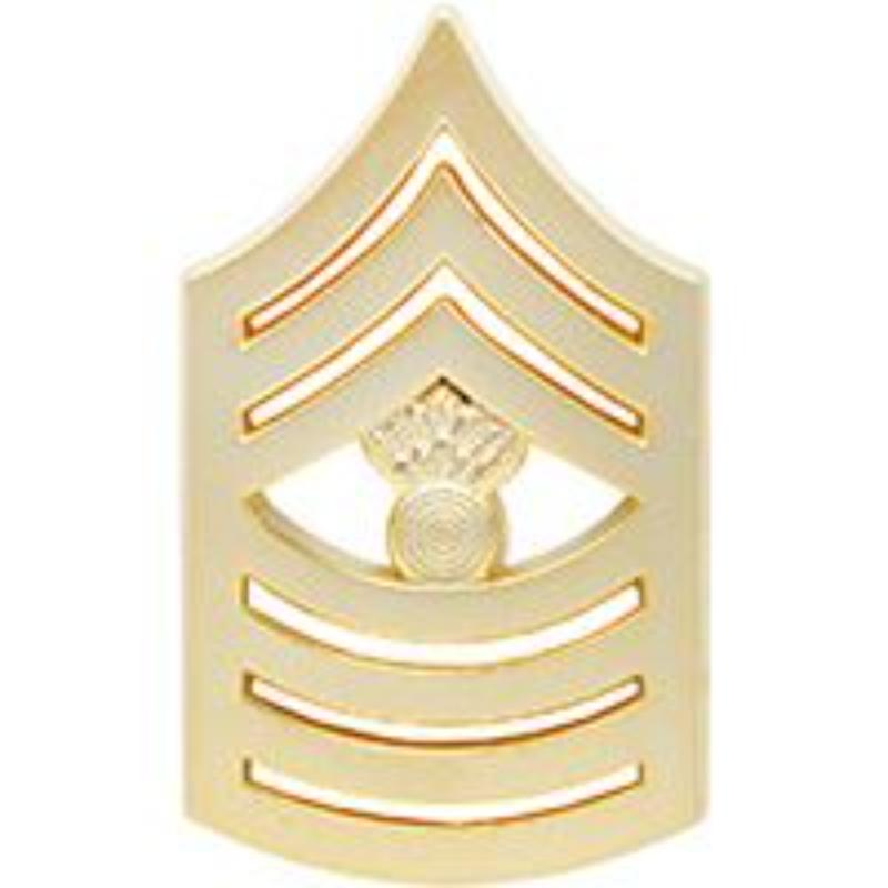 USMC E9 Master Gun Sergeant Rank - Gold - 0.88 in. Wide - Durable Design