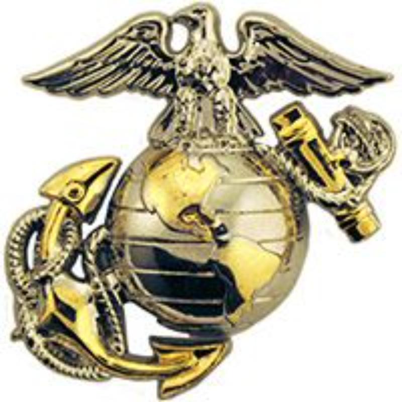 USMC Emblem Pin - Gold & Silver - 1 in. - Durable Military Design