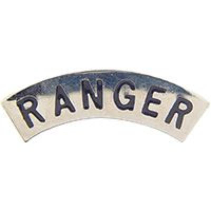 P12005 Pin - Army, Ranger, Tab - Black & Silver - 1.31 in.