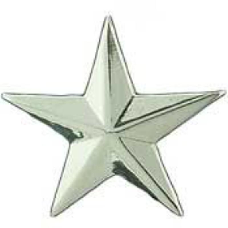 Army General Star Rank Insignia - Silver - 1 in. - Durable Design