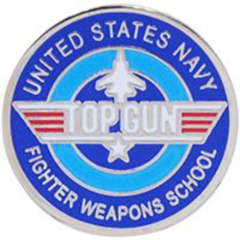 P12339 Pin - USN, Top Gun Fighter - Weapons School - 1 in.