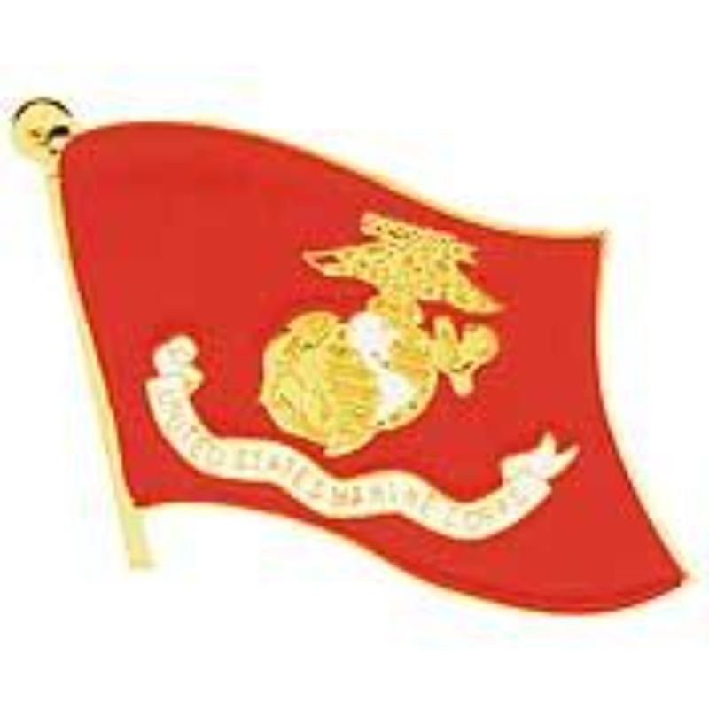 P12453 Pin - USMC, Flag - 1.125 in.