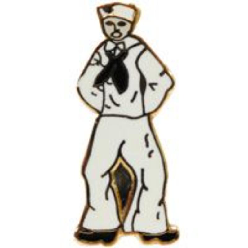 P15580 Pin - USN, Sailor Man - 1 in.