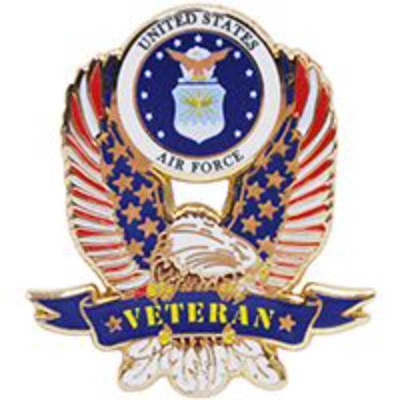 P40126 Pin - USAF Veteran, Eagle - 1.63 in.