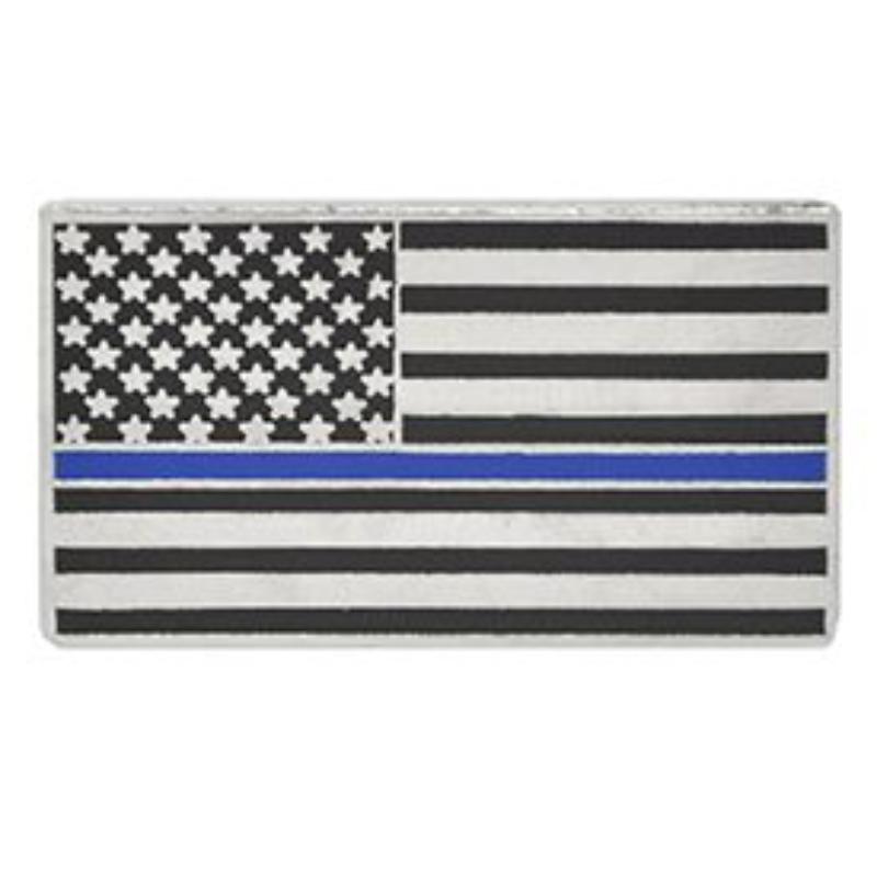 P40145 Pin-Police, Blue Line, Honor Flag - 1.5 in.