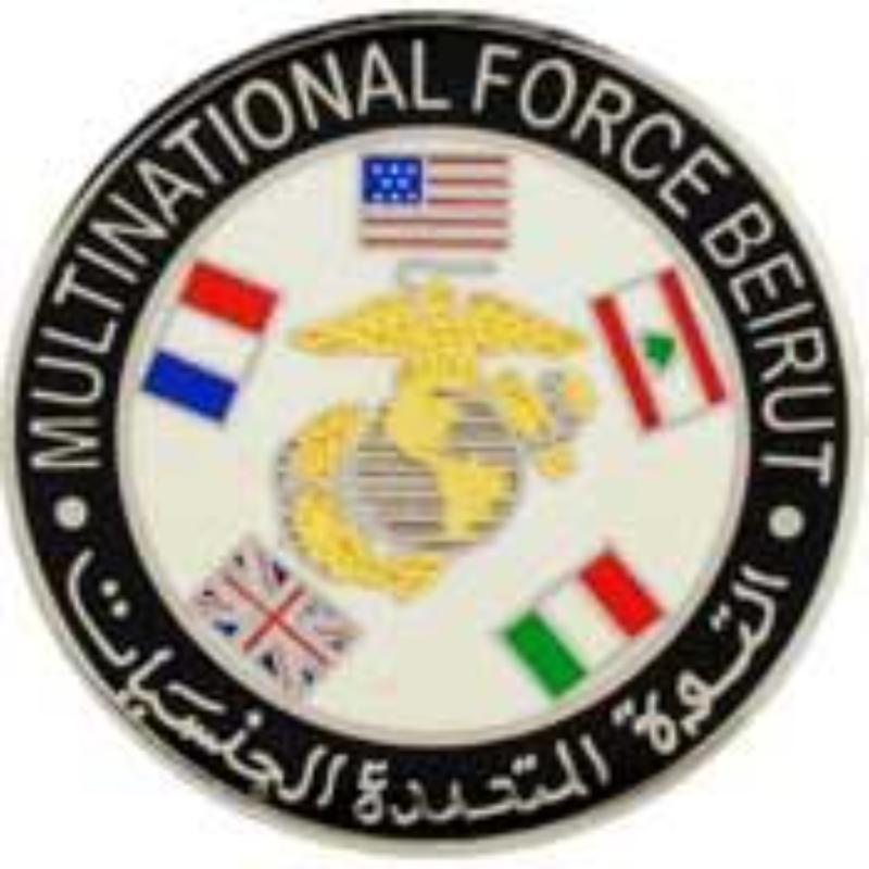 P40201 Pin - USMC, Multi National Beirut - 1.5 in.