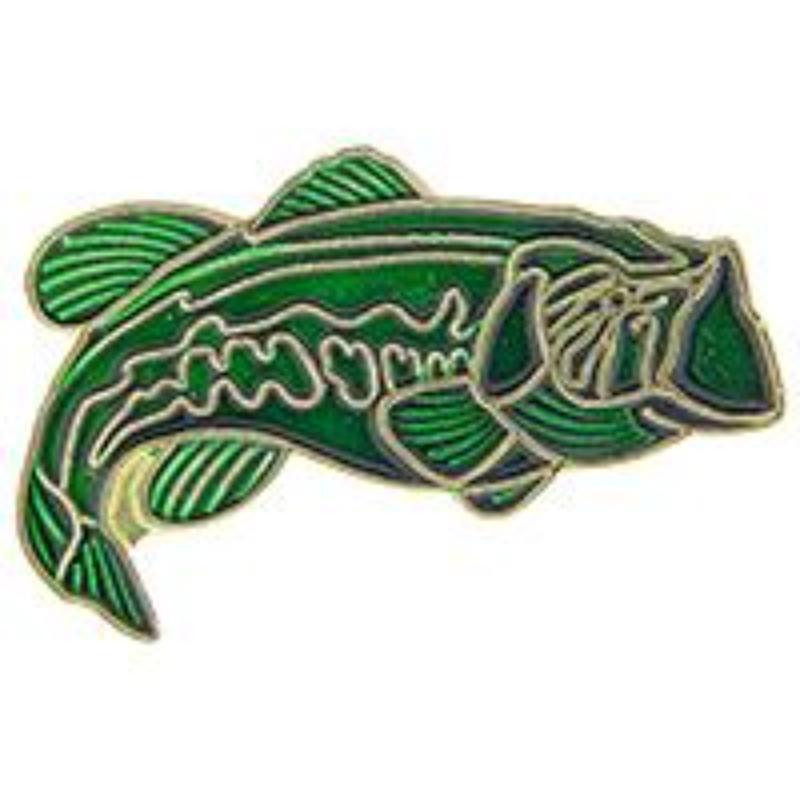 P60114 Pin - Fish, Bass - Green - 1 in.