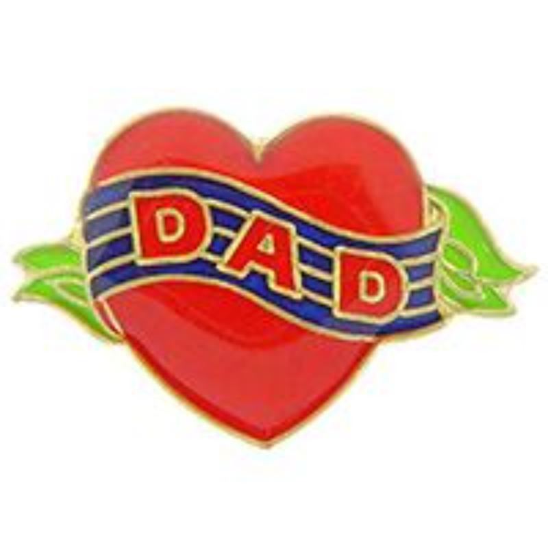 P60262 Pin - Hol, Dad, Heart & Ribbon - 1 in.