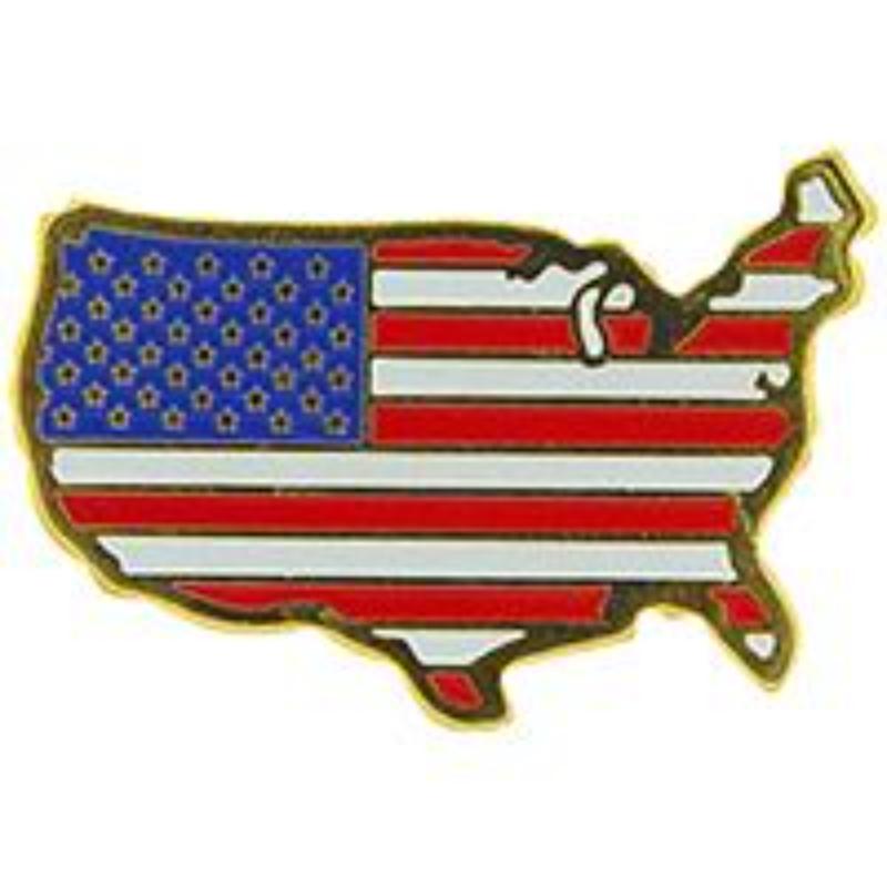 P61827 Pin - USA, Map - 1.25 in.