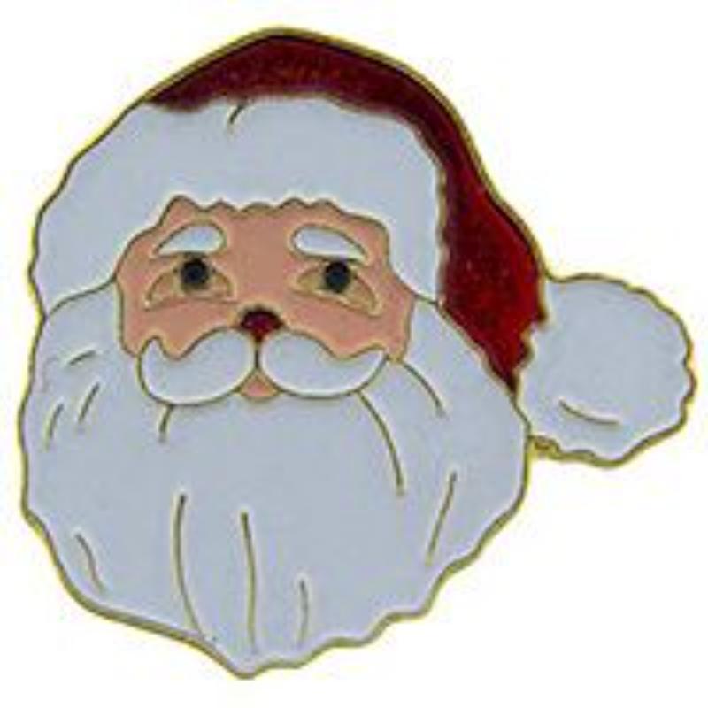 P61851 Pin - Hol, Xmas, Santa Head - 1 in.