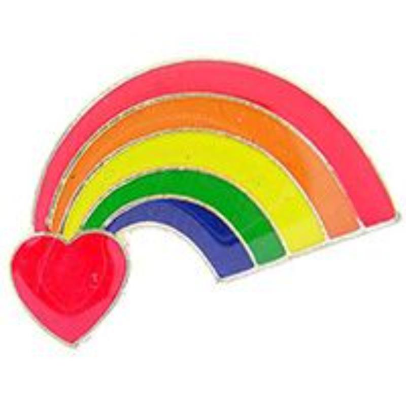 P61891 Pin - Hol, Heart, Rainbow - Small - 1 in.