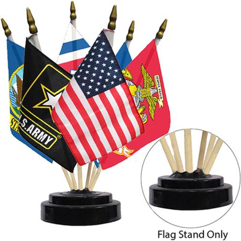F9816 Flag Stand, Black, 6-Flag - 4 x 6 in. Stick Flag