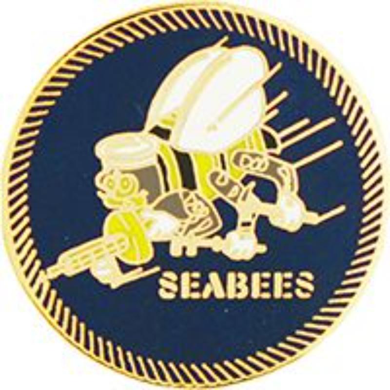 P62422 Pin - USN, Seabees - 1 in.
