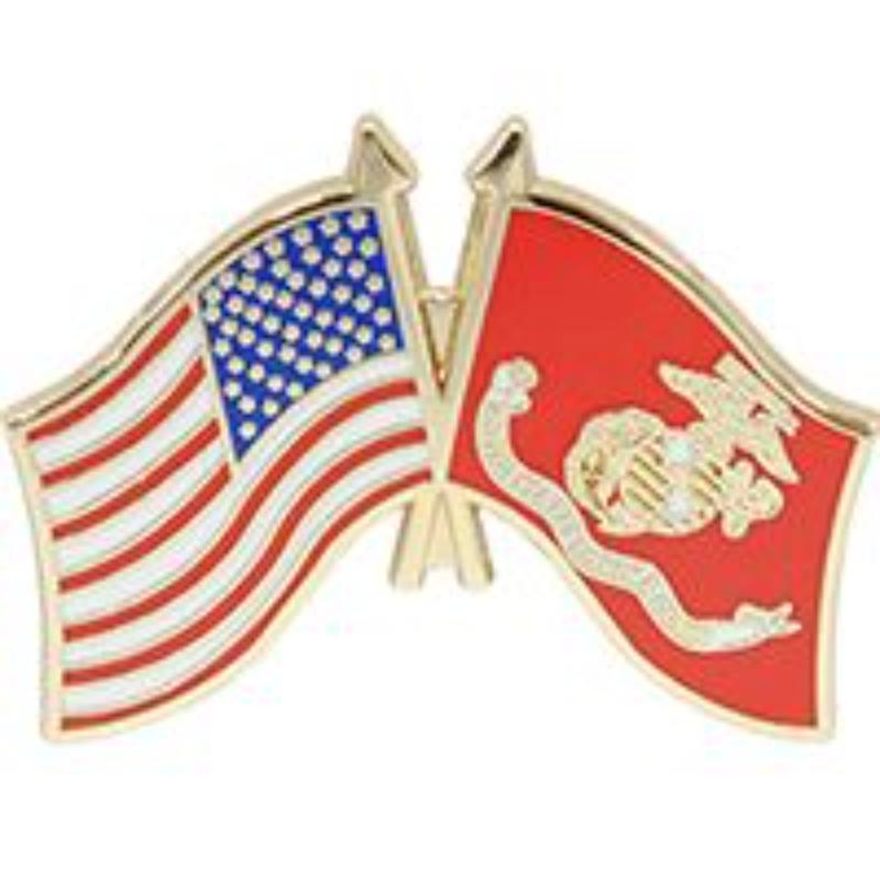 P62593 Pin - USMC, Flag, USA & USMC - Large - 1.25 in.