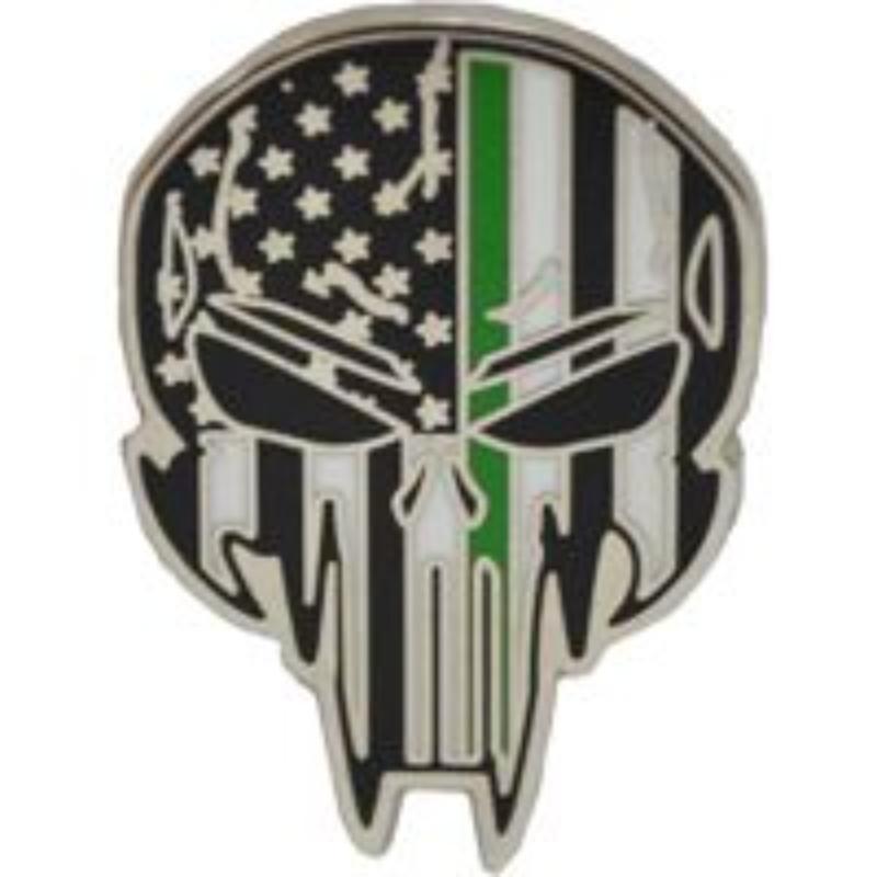 P62598 Pin - Sniper Skull, Green Line - 1.25 in.