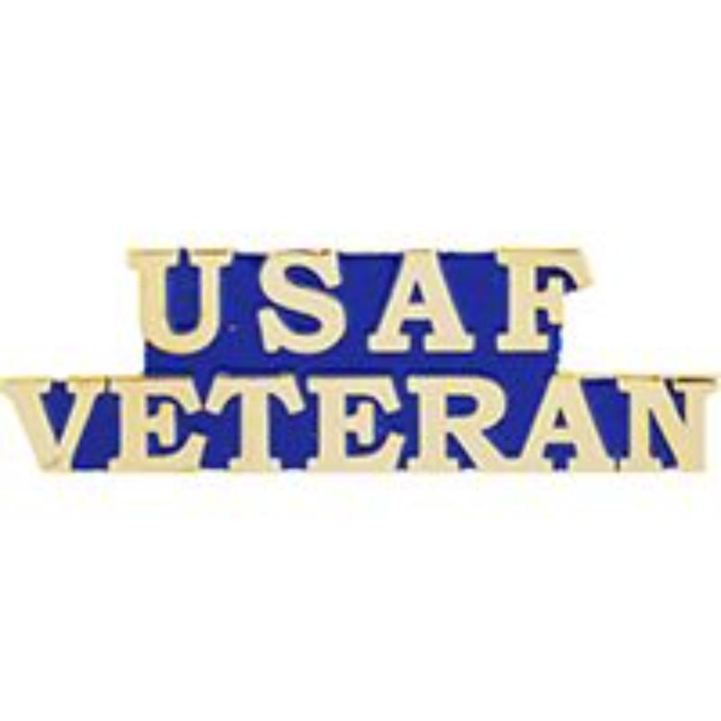 P62792 Pin - USAF Veteran, Script - 1.63 in.