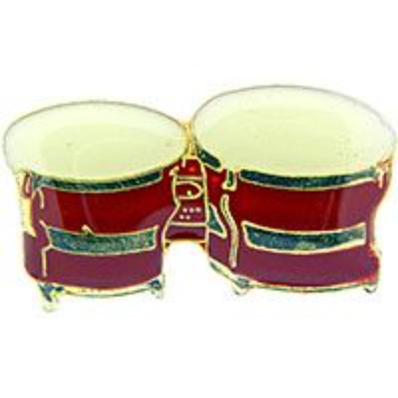 P63377 Pin - Music, Drum, Bongos - 1 in.