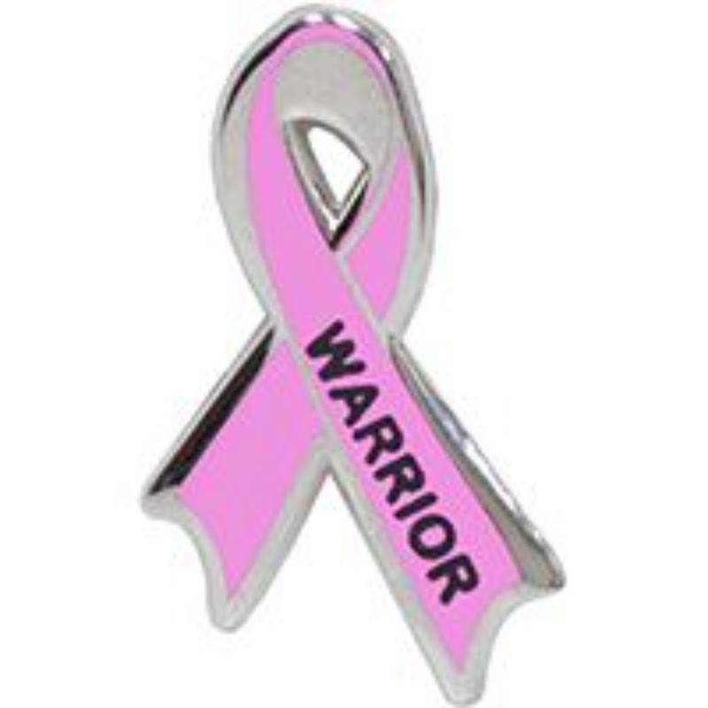 P66025 Pin - Ribbon, Pink, Warrior - 1.125 in.