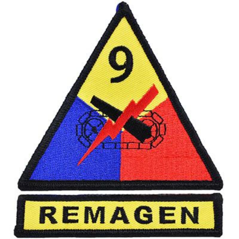 PM0689 Patch - Army, 9th Armored Division - 2 Piece - 3.63 in. Wide